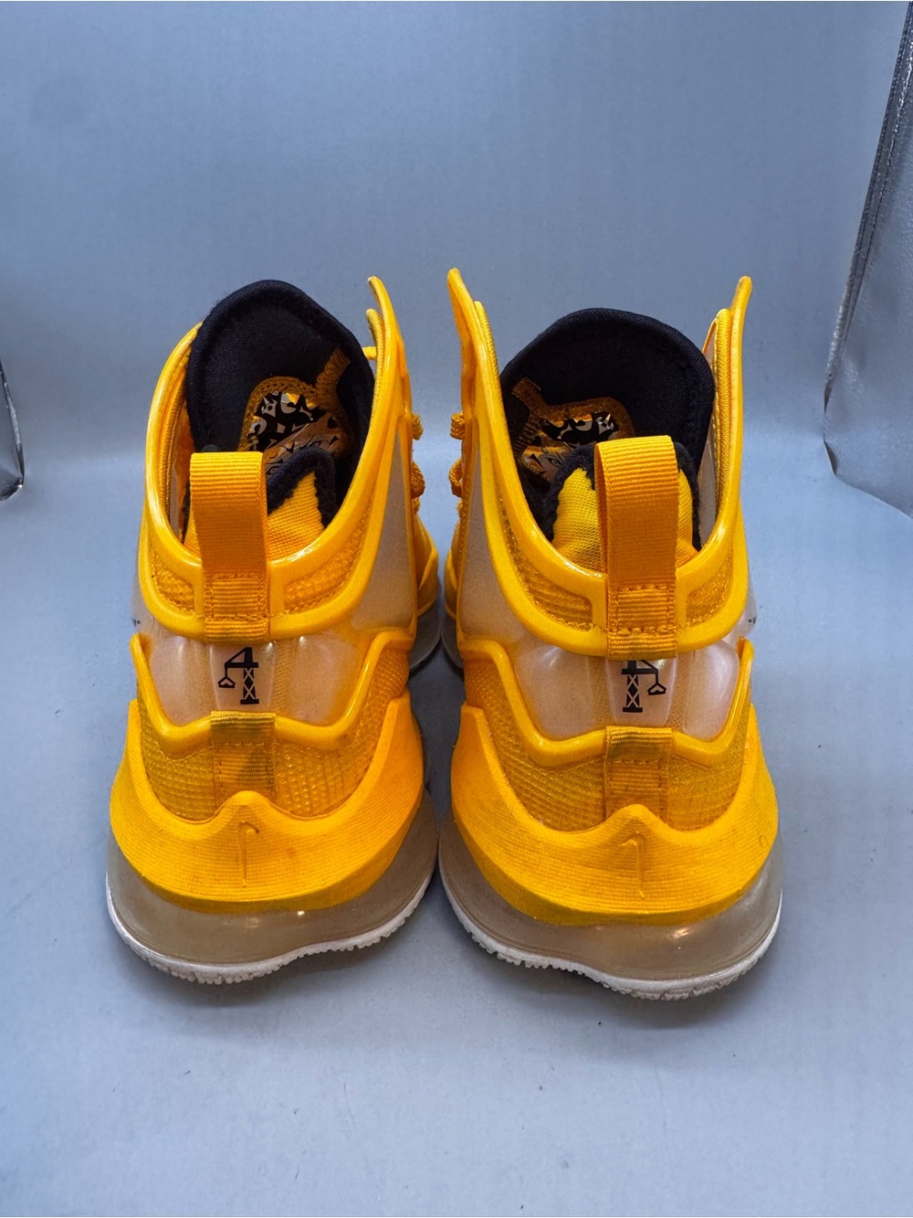 SIZE 8 Nike Lebron 19 "Hard Hat" (CZ0203-700) Men's University Gold Black - Picture 4 of 5